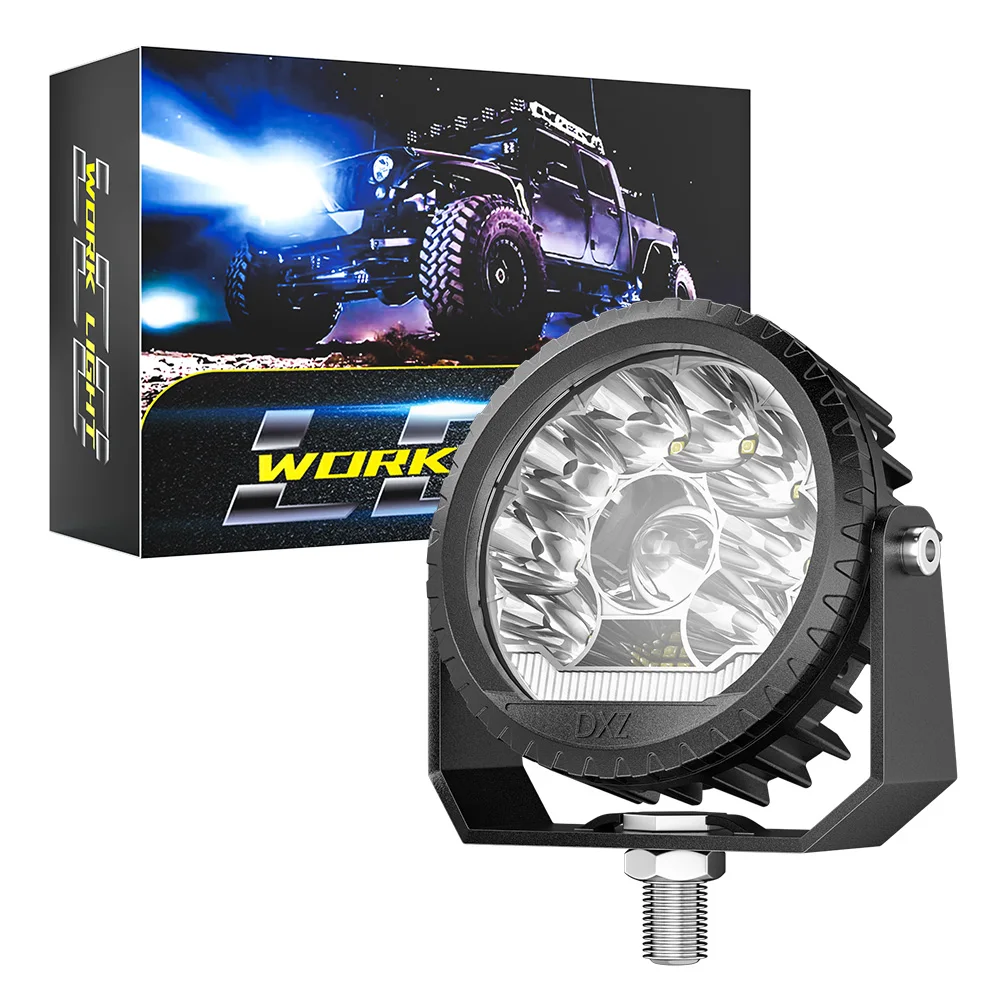 

CHROMIX 5 Inch Round LED Work Light Adjust Bracket 32W Spotlight 12V 24V DRL Fog Lamp For Motorcycle 4x4 Off-road Truck ATV Boat
