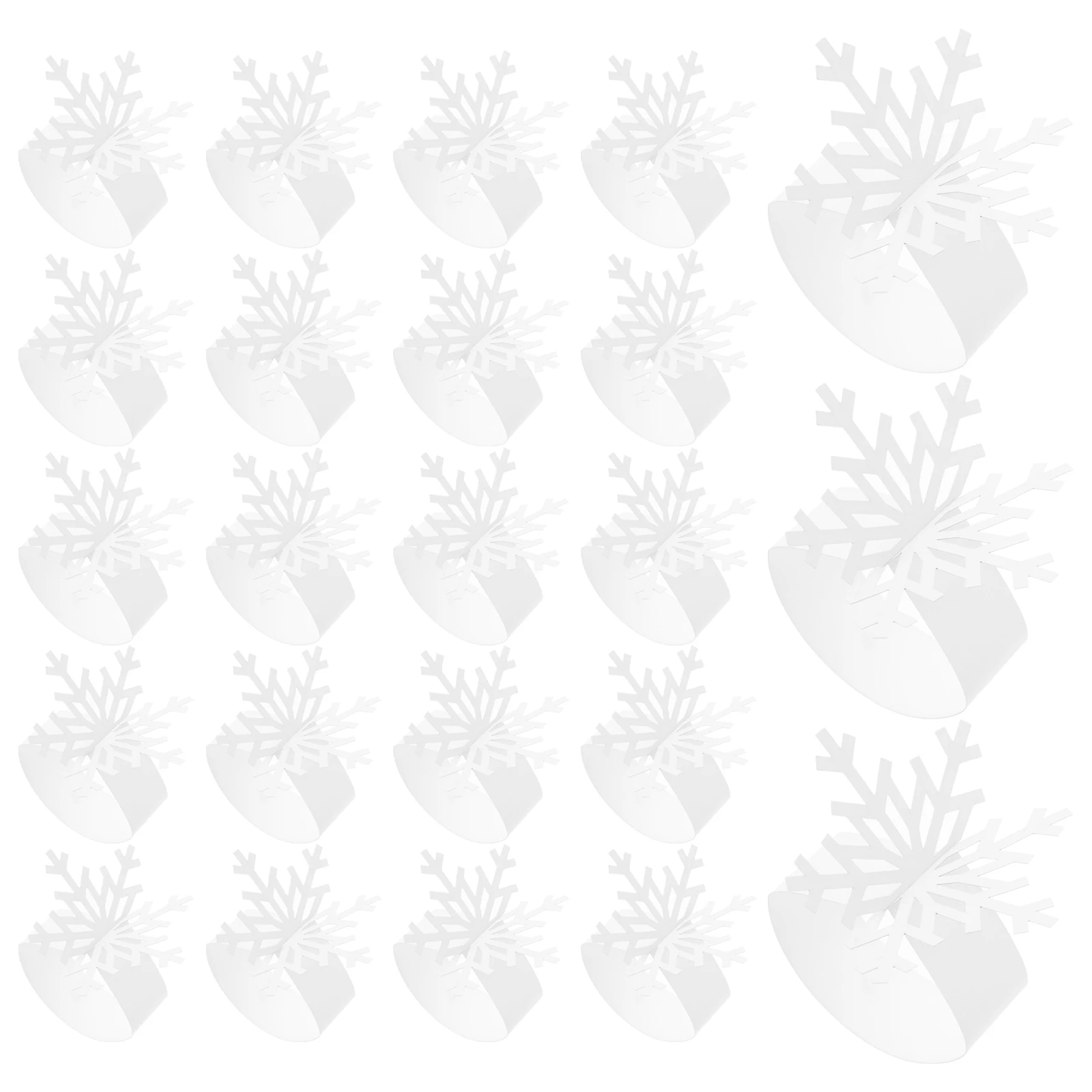 

25 Pcs Snowflake Napkin Rings Holder Buckles Decorations Table Napkins Holders Paper for Dining