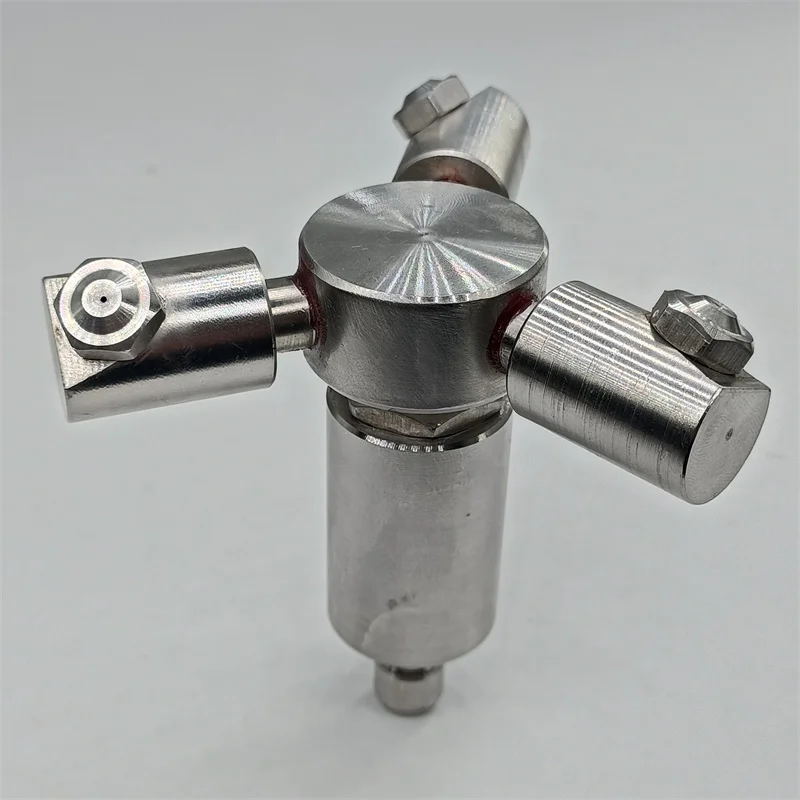 3D  Rotary Cleaning Head  Fixed  360 Threaded Rotary Spray Cleaning Nozzle  Stainless Steel