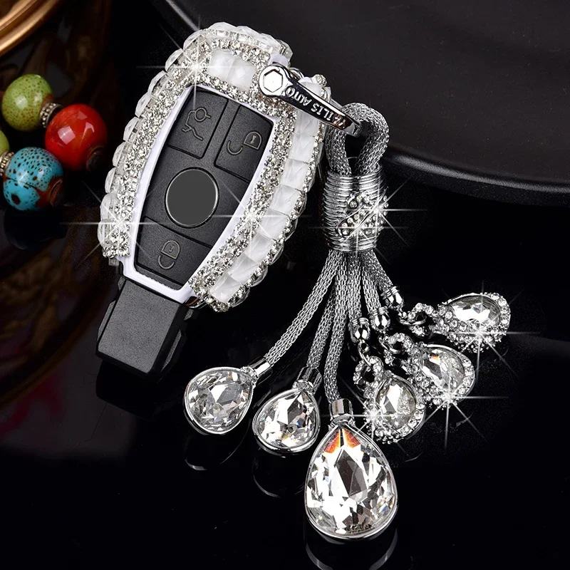 

Fashion Luxury Women's Sparkling Diamond For Car Key Cover Mercedes Benz A B C E GLS GLA GLK CLS Clase AMG W204 W205,W212,W463,