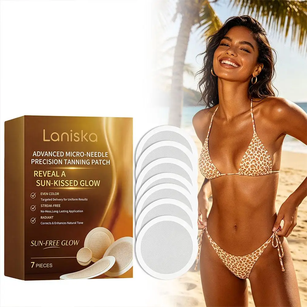 7Pcs Sun Free Tanning Patches Microdarts Skin Glow Stickers Natural Gentle Body Face Bronzing Patch For Women Tanning Beauty