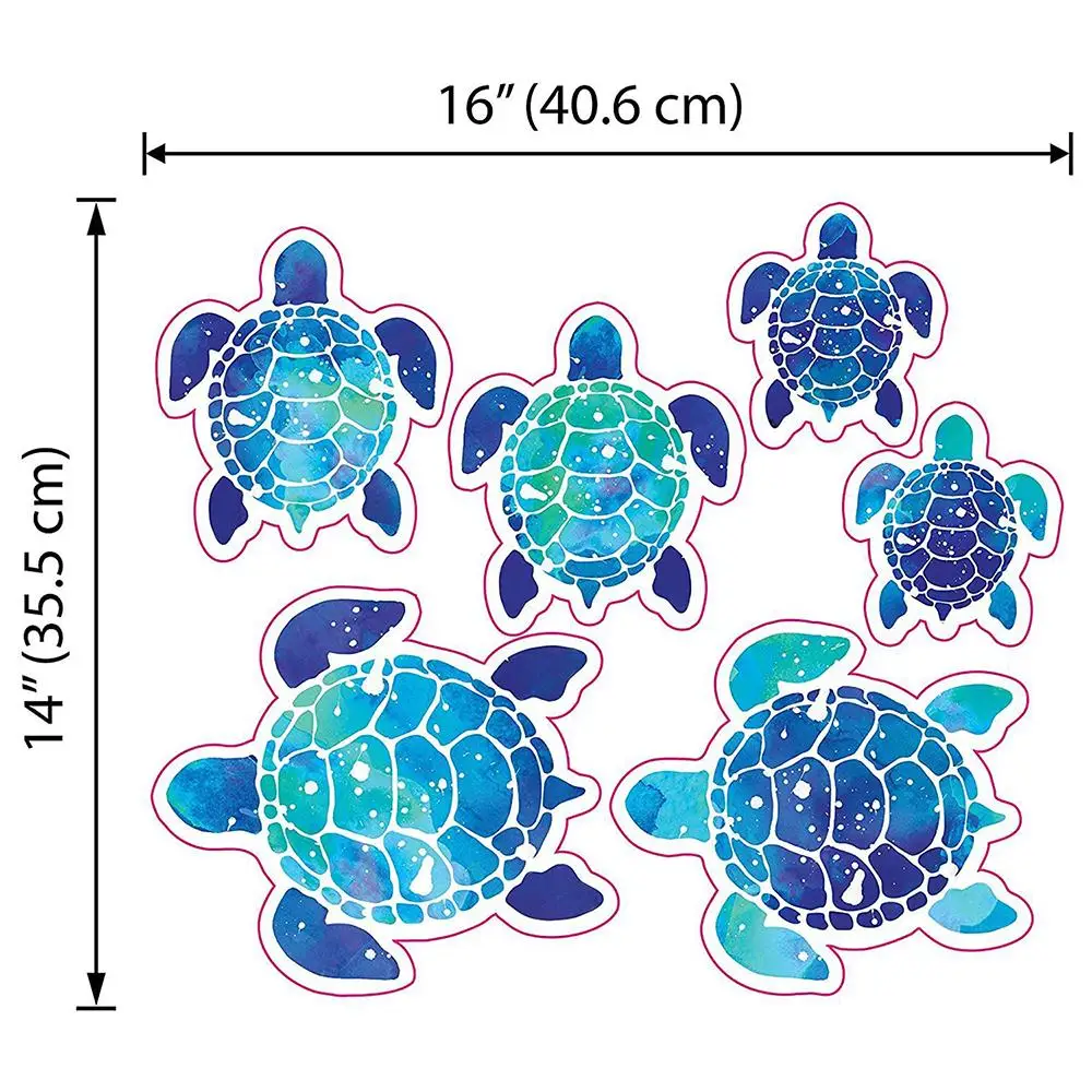 2 SET(12 PCS) Sea Turtle Wall Stickers,Vinyl Underwater Ocean Waterproof Wall Decals for Home Office