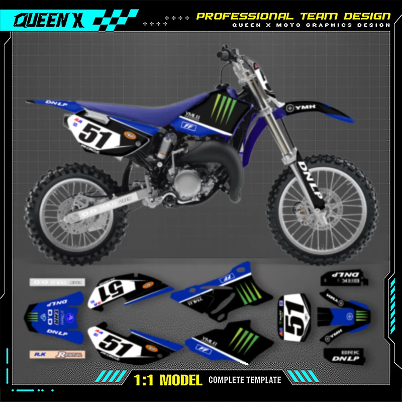 

Queen X MOTOR Cusotm Team Motorcycle Graphics Decal Stickers Kits For YAMAHA YZ85 2002 2003 2004 2005 2006 2007-2013 2014 003