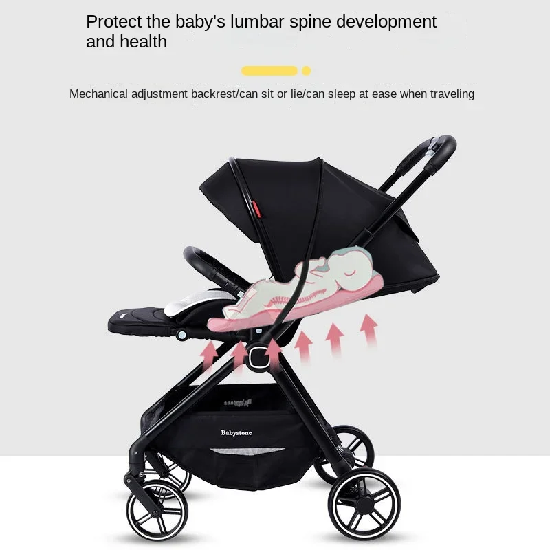 Baby Stroller Can Sit or Lie Down Lightweight Two-way Swivel Seat Newborn Travel Stroller Folding Detachable Four-wheel Stroller