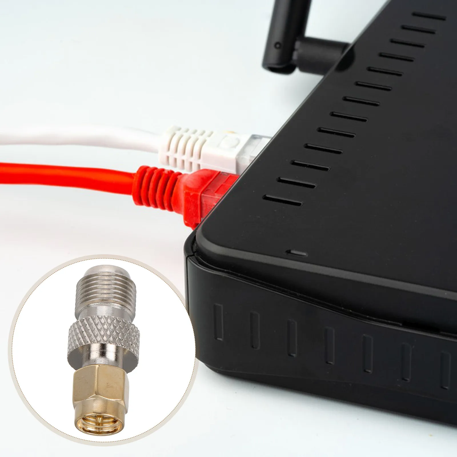 Male to F to K Female Signal Adapter for Satellite TV WiFi Antenna Router Stable Signal Transmission Heavy Duty Build Wide