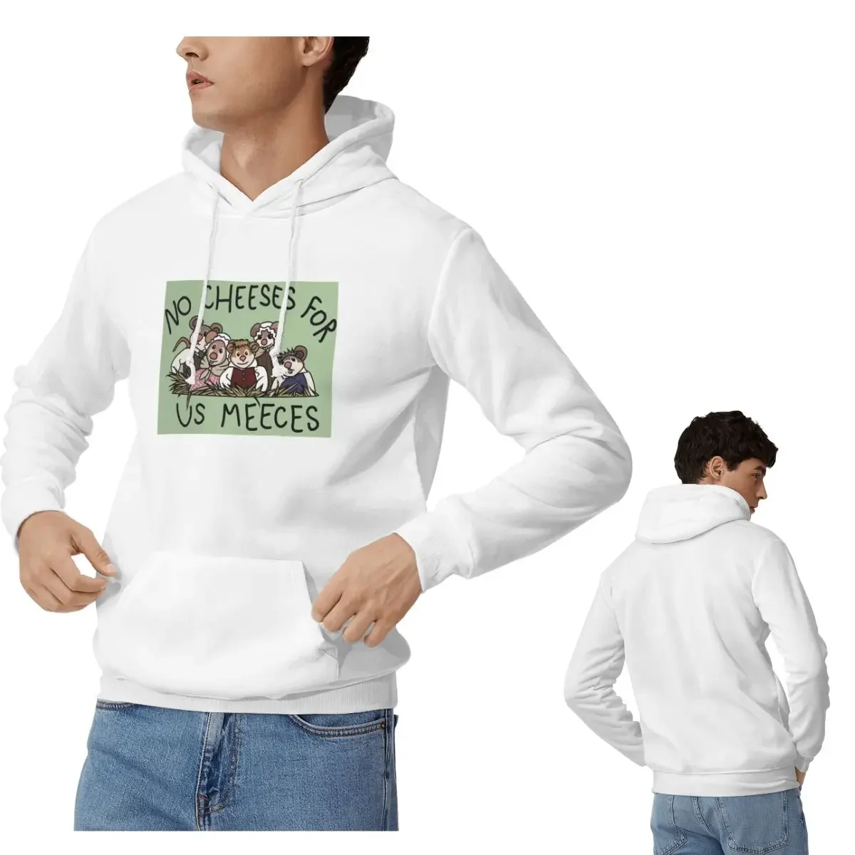 No Cheeses For Us Meeces Hoodies Men's Women Casual Pullover Sweatshirts Fashion Long Sleeve Streetwear Autumn Winter