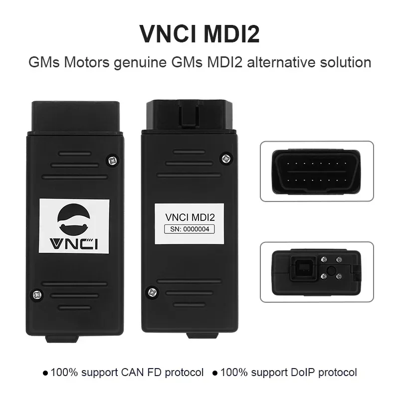 Newest VNCI MDI2 CAN FD DOIP Car Auto Diagnostic Interface for Cadillac Chevrolet Buick GM for Techline Connect (TLC) Software