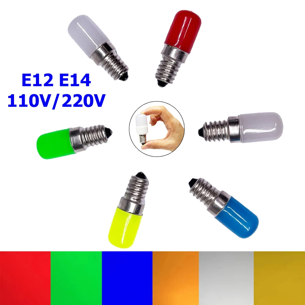 2W Refrigerator Led Lamp Light Bulb E12 E14 Blue 220V Refrigeration Freezer Indicator Lamps Replace 20W Halogen Appliance