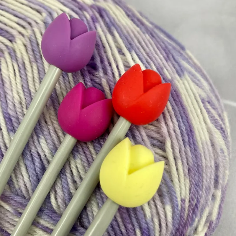 a pair Tulip Knitting Needle Stitch Savers Protectors Stoppers End Caps Knitting Accessories, Gifts for knitters
