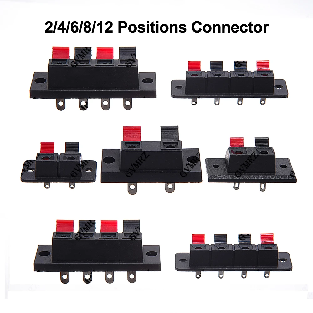 5PCS Plastic WP-2-4 4-4 8/12 Positions Connector Terminal Push In Jack Spring Load Audio Speaker Terminals Breadboard Clip 2/4/6