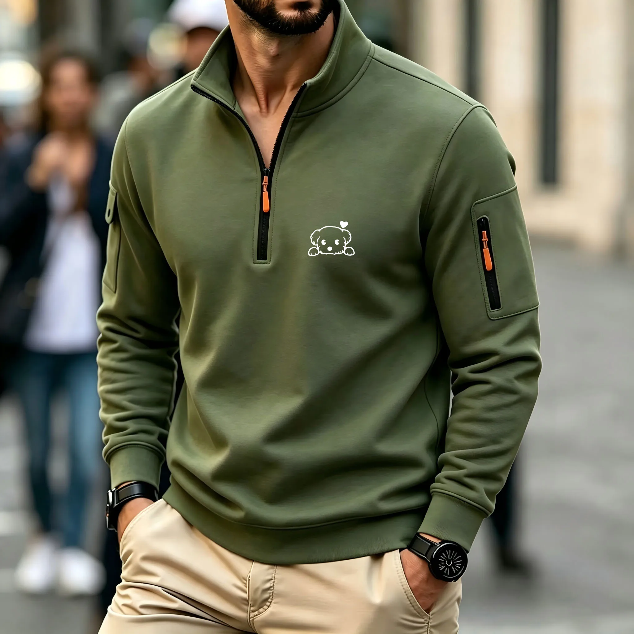 New Multi Pocket Zipper Fleece Hooded Casual Shirt for Men and Women Plus Size Loose Pullover Fashion Sweatshirt Top
