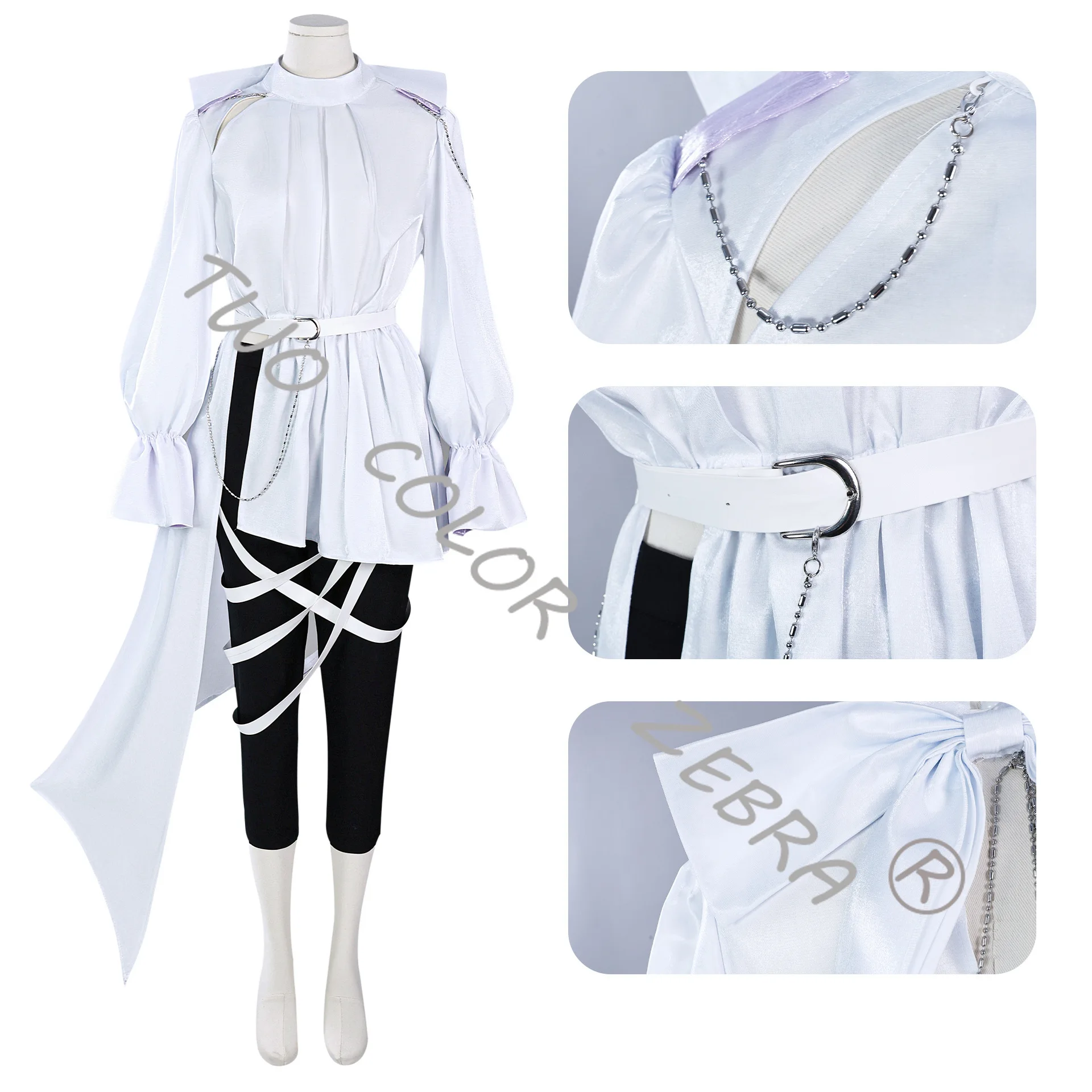 Picture 6: Luka Cosplay Costume Anime Alien Stage R5 Wig Stylish Black-and-White for Role-Play Events Themed Parties Full Set Roleplay