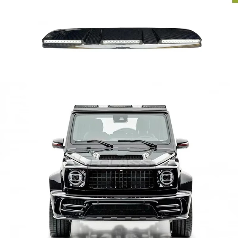 

2019-2024 W463A M-Style Carbon Fiber Front Wing LED Spoiler for W464 G63 G500 Roof Deck Single Carbon Fiber Wing for G63 MDesign