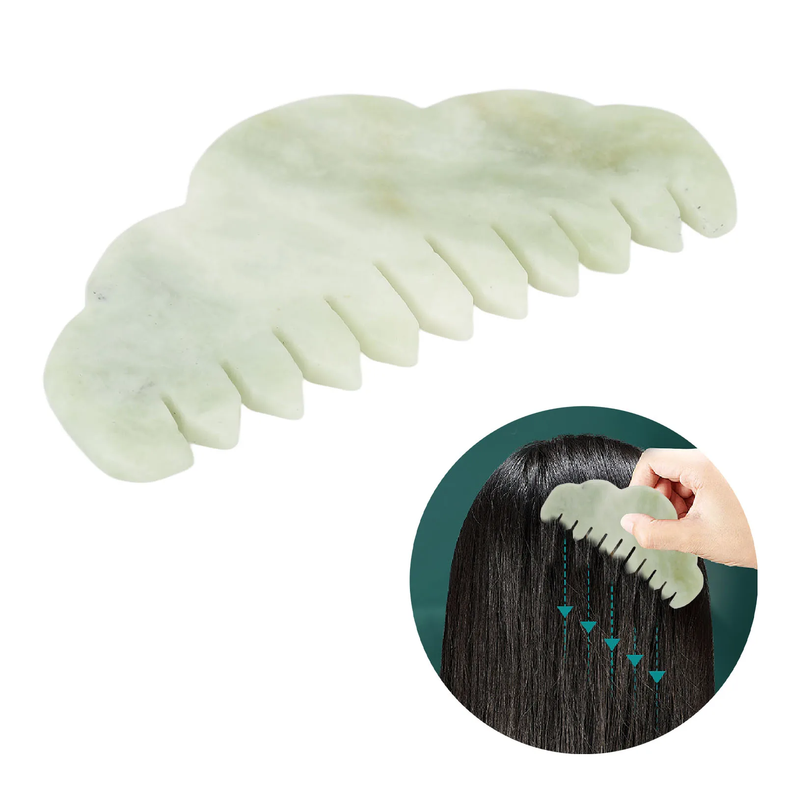 

Jadestone Head Therapy Massage Comb Natural Jadestone Comb Head Scalp Massager Tool Healthcare Baldness Resistance Guasha Comb