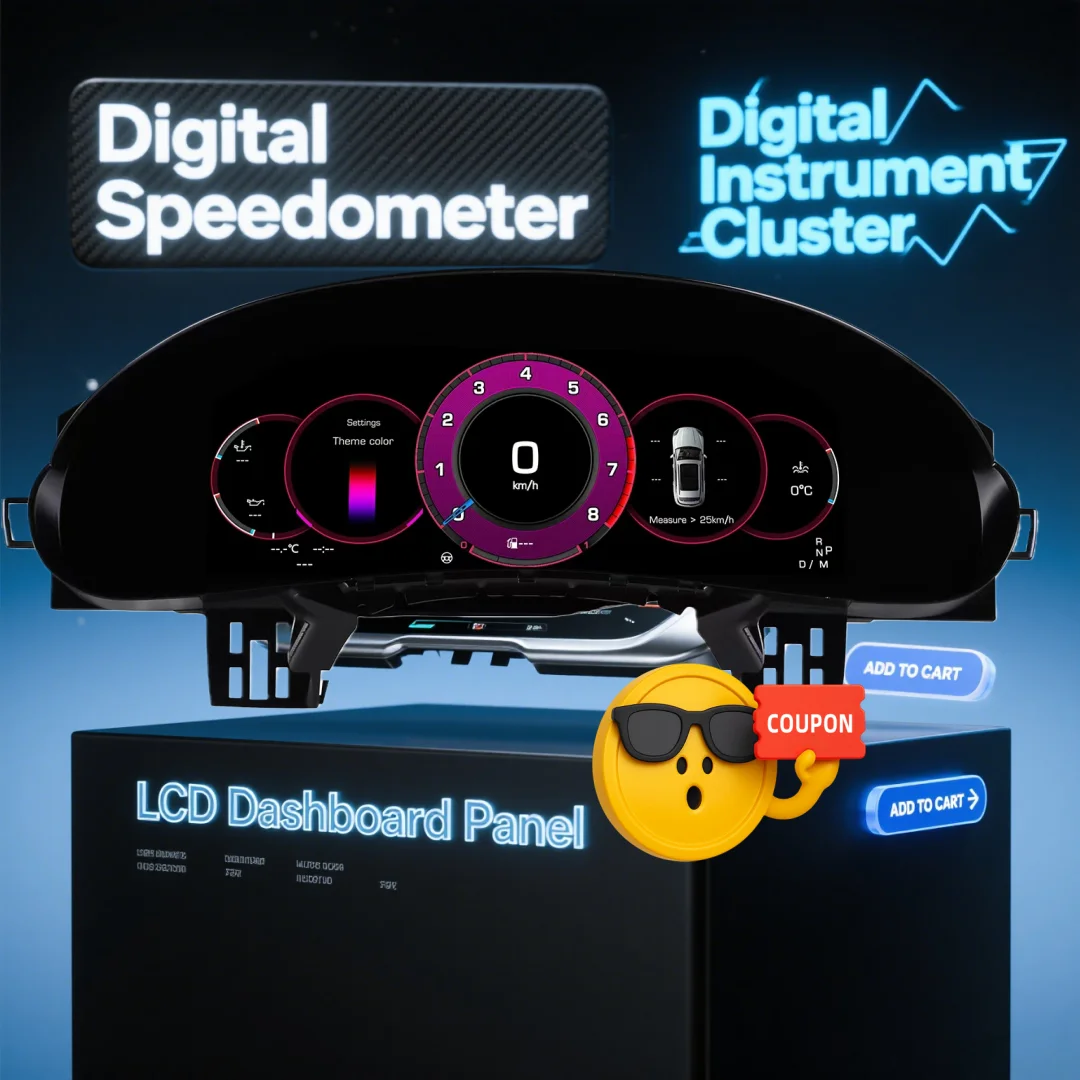 

12.3 inch LCD Dashboard Cluster Digital Dashboard For Porsche Cayenne 2002-2009 Virtual Cockpit Dashboard Speedometer Instrument