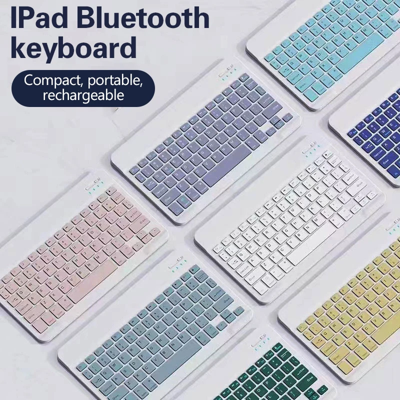Universal Wireless Bluetooth Keyboard With Leather Case Stand Cover For IPad10 Inch Tablet For IOS Android Windows