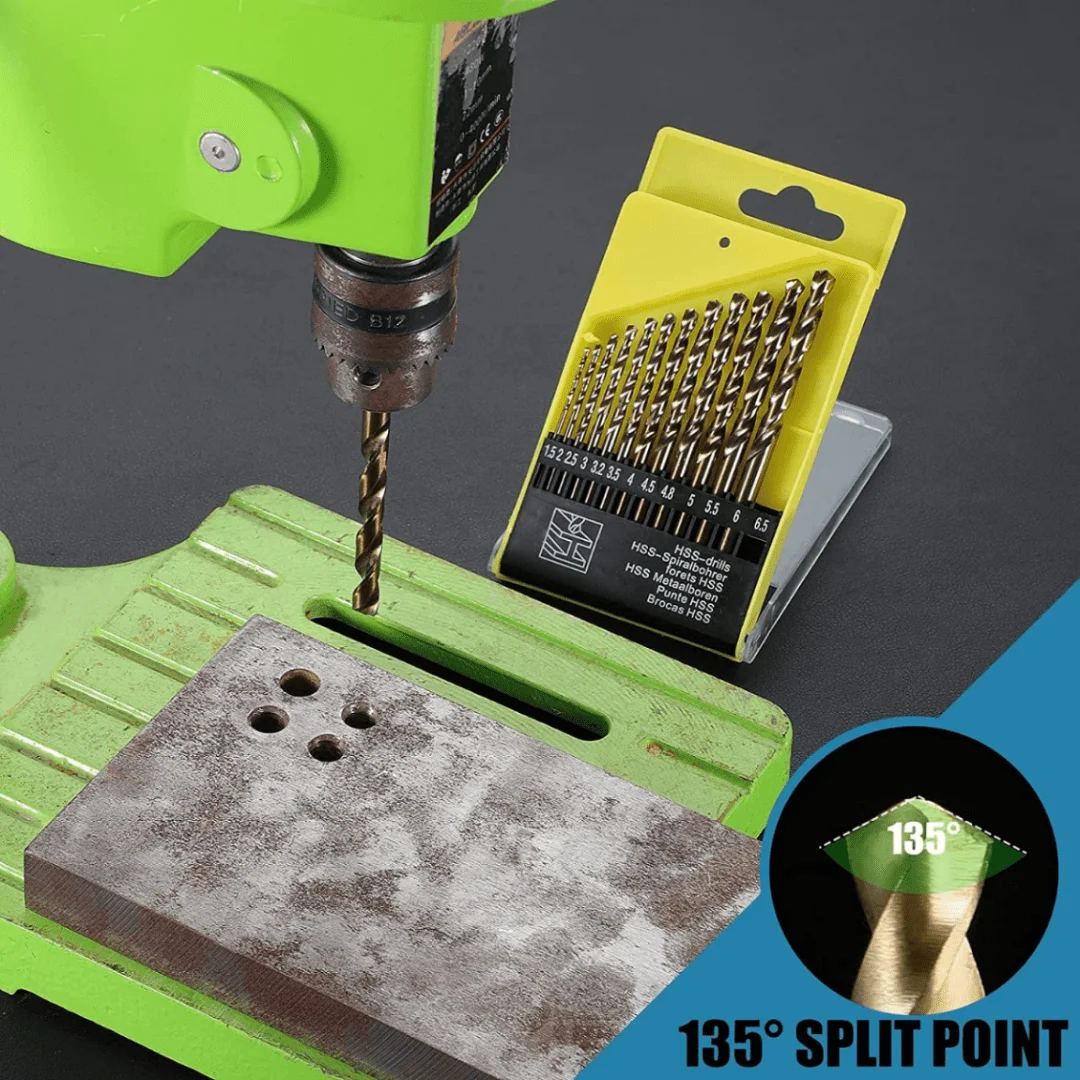 13pcs M35 Cobalt Round Straight Handle Metric Drill bit Set 1.5mm-6.5mm Drill Bits Suitable for Stainless Steel Hard Metal