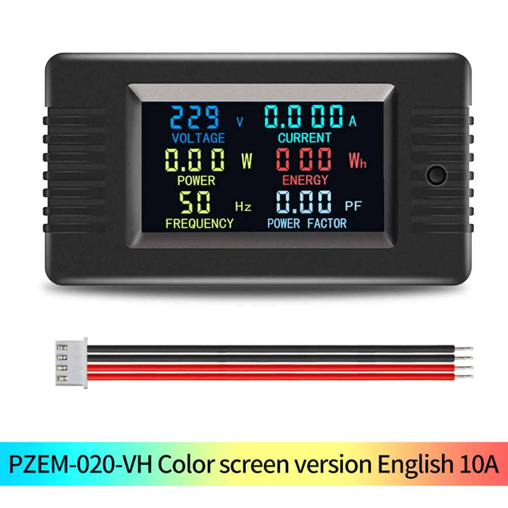 PZEM-020/022VH HD Color Screen Digital Voltmeter 22000W Power Meter  AC 80~260V 10A 100A Voltage Ammeter Capacity Tester