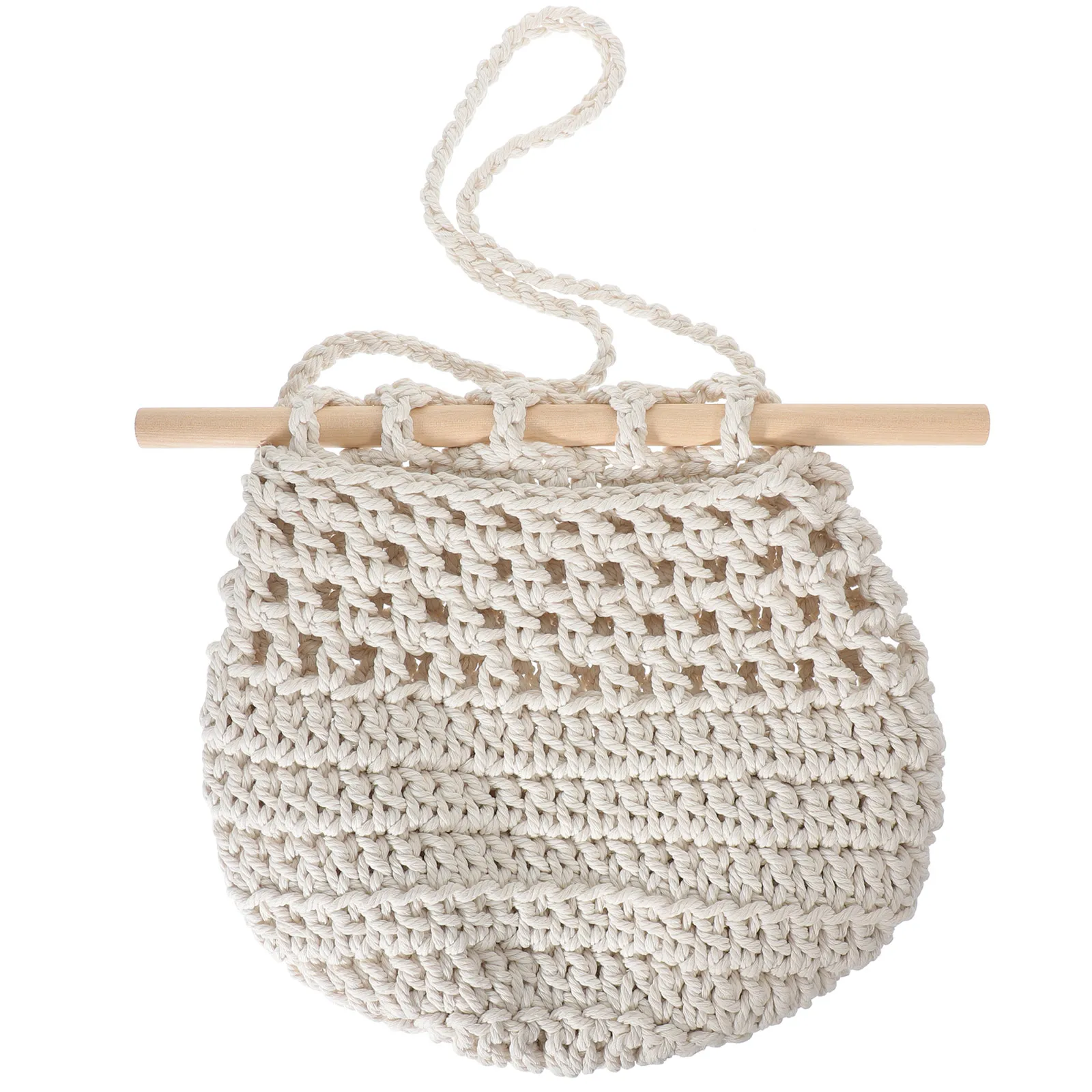 

Hanging Fruit Basket Bohemia Style Wall Decor Storage Bag Kitchen Living Room XH23-438S Small Brown Wall Mounted Fruit Basket