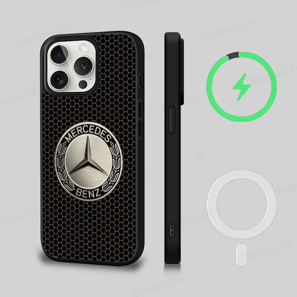 Car M-Mercedes-Benz Black For Magsafe Magnetic Phone Case For IPhone 16 15 17 Pro Max 11 12 13 14 Plus Cover view 2