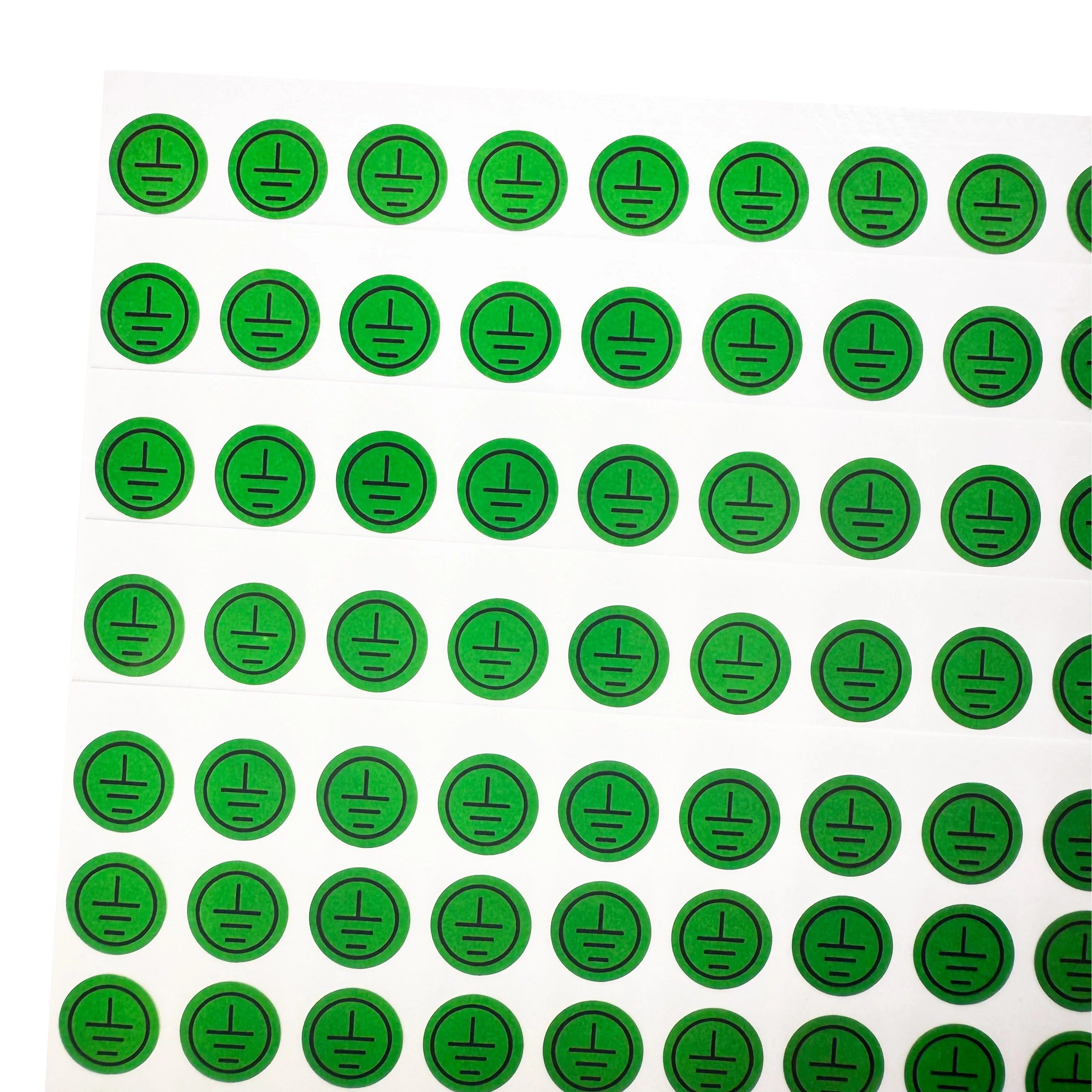 200pcs grounding wire stickers, circular green grounding identification labels, waterproof safety warning stickers diameter 10mm