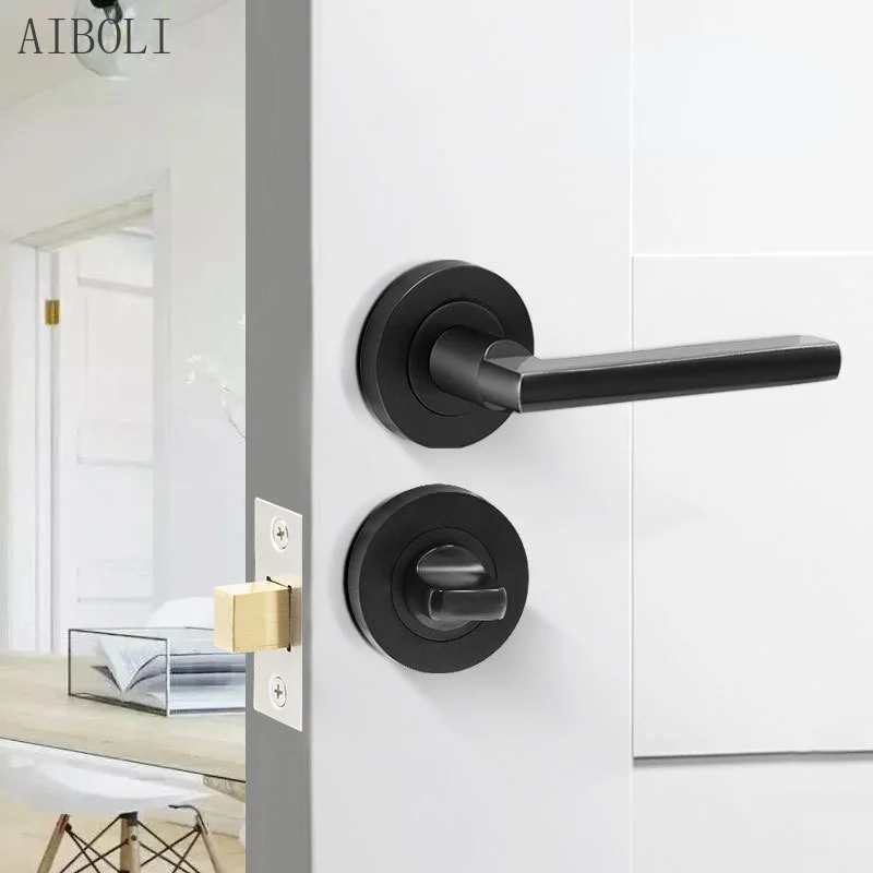 Invisible Door Lock Split Single-sided Lock Concealed Door Background Wall Round Wooden Door Single Tongue Concealed Door Lock