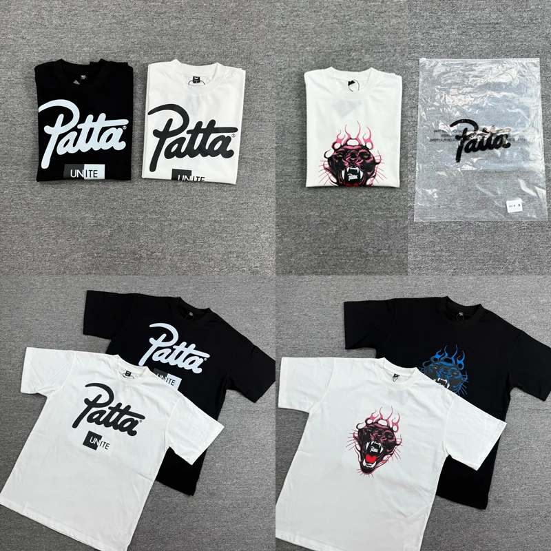 Street Loose Patta Tops Daily Crewneck All-match Classic Print T-shirt High Quality Breathable Cotton PATTA Short Sleeve