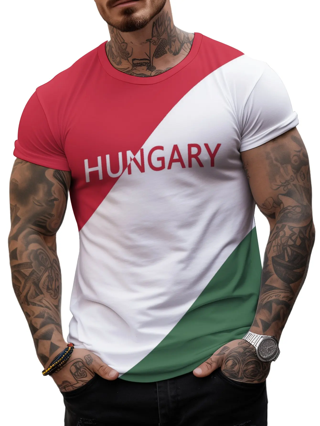 Hungary Men's T-shirt Fans Flag Football Soccer Jerseys Oversized tops Sports Night Run Hike Camp Speed Dry Fitness Casual