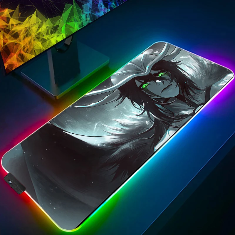 

Mouse Pad Gamer RGB Notebook PC Game Mousepad Japan Anime Keyboard Pad LED Mausepad Bleach Mouse Mat Gaming Extended Desktop Mat