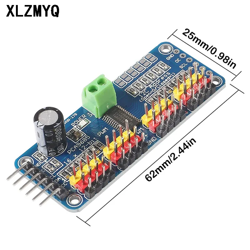 10pcs PCA9685PW 16 Channel 12-Bit PWM Servo Shield Driver I2C Interface PCA9685 Module For Raspberry Pi For Arduino DIY Kit