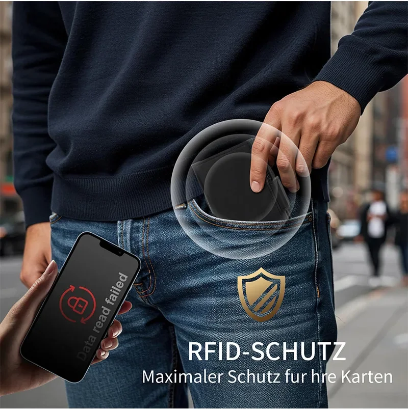 Magnetic Credit Card Holder Luxury Men Wallet Rfid Blocking Pop Up Minimalist Wallet Leather Bank Cardholder Case Wallet for Men image 5