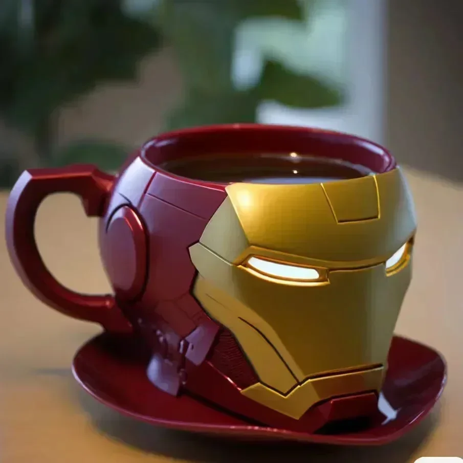 Marvel Periphery Mug Iron Man Spider-man Ceramic Cup With Lid Large Capacity Cup Men's Internet Famous Household Coffee Cup Gift