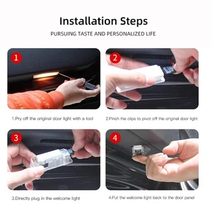 Willkommen Volvo-Light HD-Tür, LED-Projektor, XC60, XC90, V40, V60, S60, V50, V90, S80, C40, XC40, V70, XC70, C30, C70, 2 Pces 10 Hauptverkäufe Volvo V40 Sohle - №2