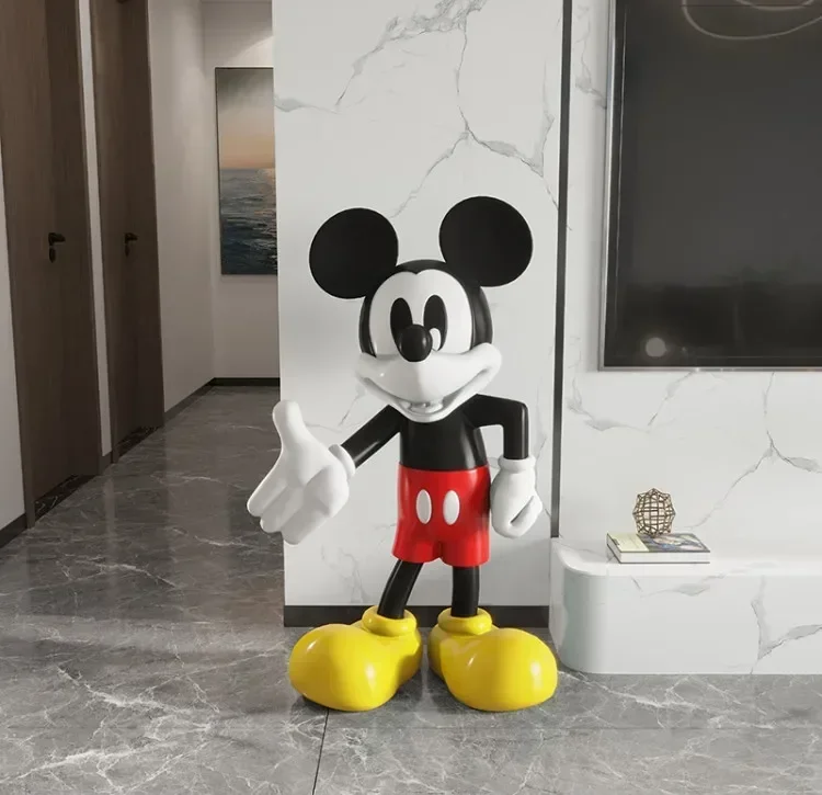 [Disney] 82cm Big size Posture Mickey Mouse Resin Action Figure Collection model Home decorations Ornaments toys kids best gift