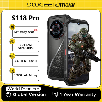 World Premiere DOOGEE S118 Pro 5G Rugged Phone 6.6'' FHD 120Hz 8GB RAM 512GB ROM 10800mAh Battery Android 14 Cell Phone With NFC World Premiere DOOGEE S118 Pro 5G Rugged Phone 6.6'' FHD 120Hz 8GB RAM 512GB ROM 10800mAh Battery Android 14 Cell Phone With NFC