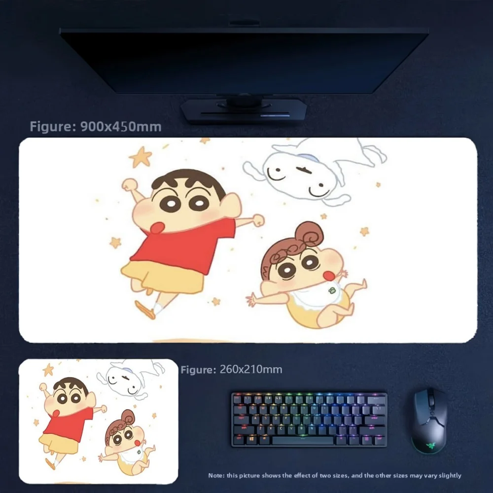 Animation Crayon Shin Chan and His Friends Graffiti Prints Leather Mouse Pad New High Quality Leather Desk Mat for Girls' Office