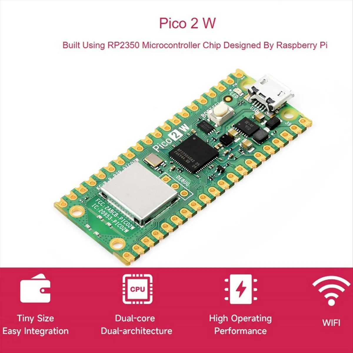 L77A For 2 W Microcontroller Development Board, Based on RP2350 Chip, Supports WIFI and Bluetooth