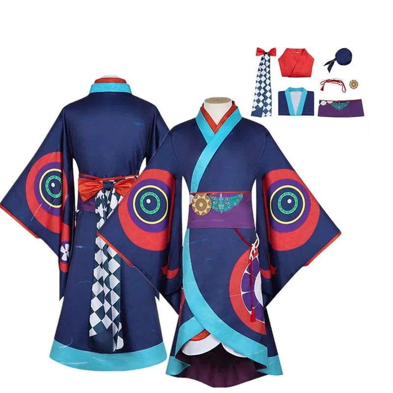 

Anime Mononokes Fantasia Kusuriuri Kimono Cosplay Costume Socking Scarf Waistband Roleplay Outfits Halloween Carnival Suit