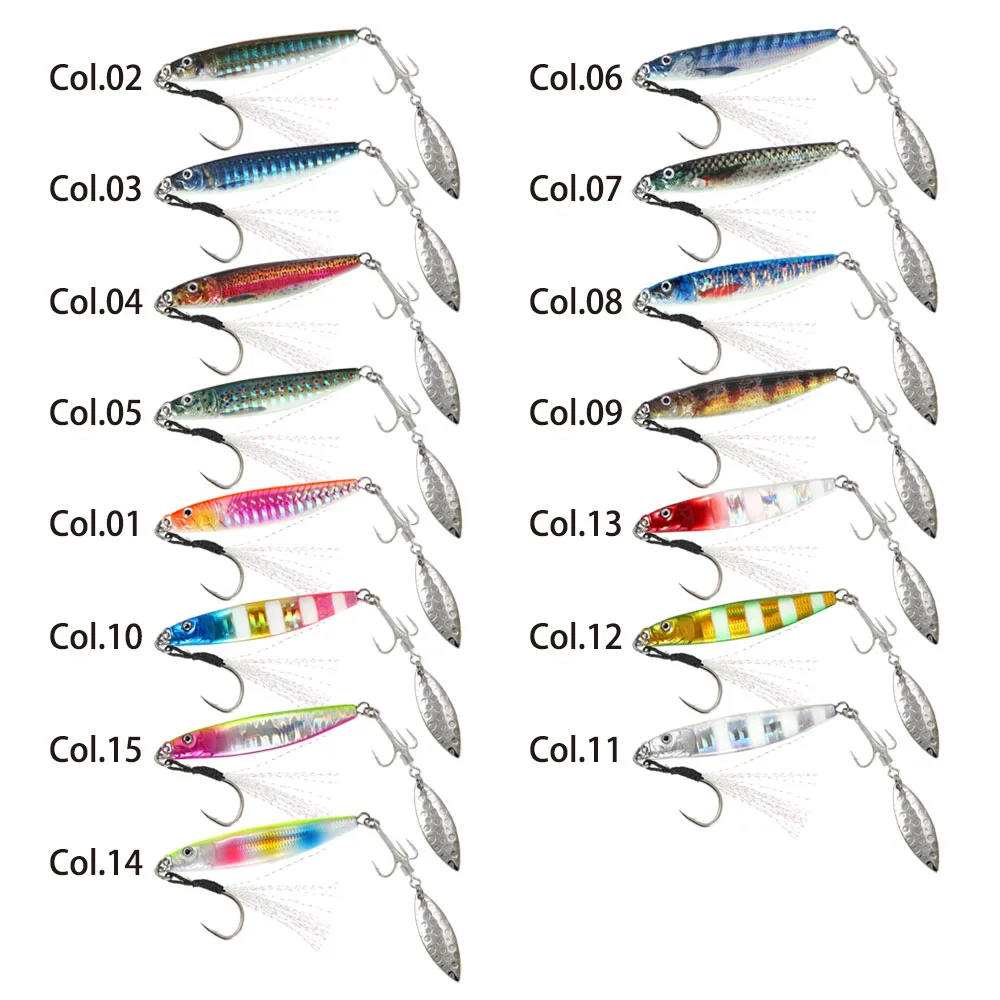 Happyjack  Fishing lure metal Jig 3D Print Metal Cast Jigging 10g 15g 20g 30g Shore Spoon Bass  Artificial Wobbler Hard Bait