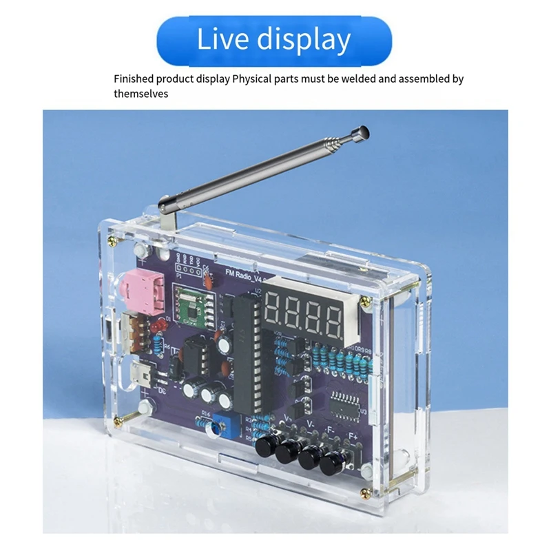 Radio Assembly Kit FM Circuit Board Making Microcontroller DIY Electronic Production Soldering Practice Loose Replacement Parts