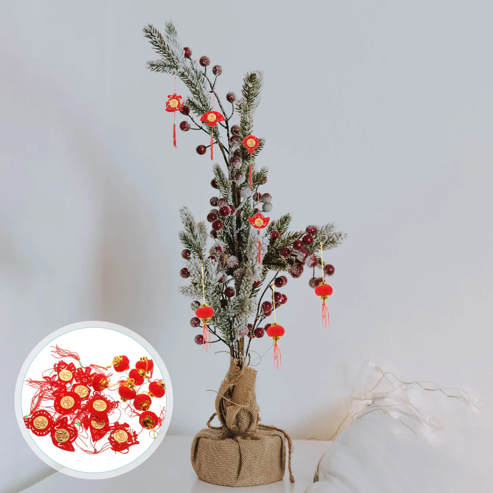 

1Set Chinese New Year Decorations Bonsai Hanging Pendants Spring Festival Ornament for Home Office Door Window Indoor Outdoor