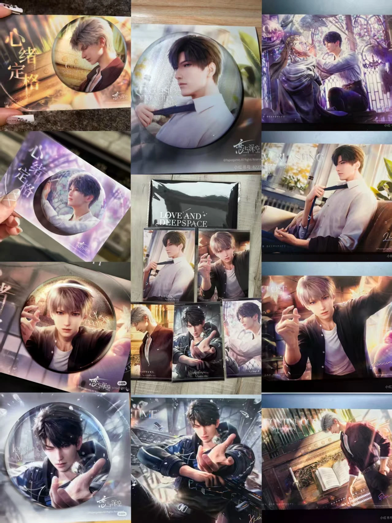 

Официальная любовь и глубокий космос Xavier Zayne Rafayel Ivory Nightfall Sylus Continuous Symphony Caleb Shikishi Значок Открытка