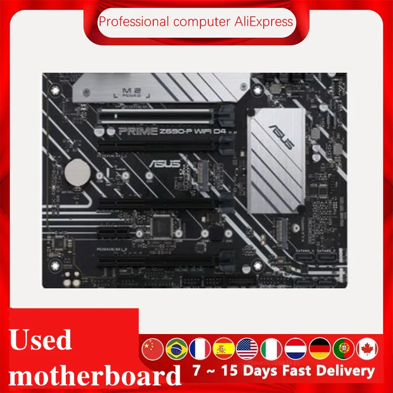 Imagem -06 - Placa-mãe Original para Asus Usada para Intel Z690-p Wi-fi d4 Suporte Lga 1700 12900kf 12700k 12400