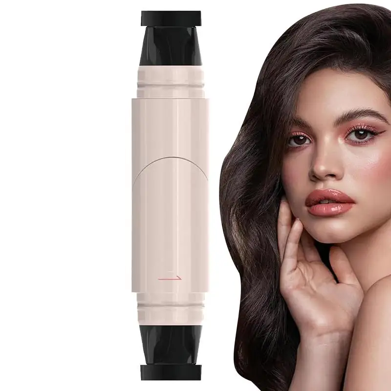Delineador de ojos, plantilla para ojos, doble cabeza, resistente al agua, delineador de larga duración, lápiz para maquillaje fácil, cosméticos para cejas 	 Modelar