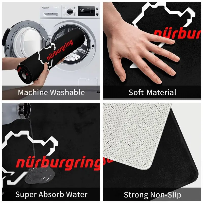 Nurburgring Course Racing Track Logo Mat tappeto tappeto Tapis Toilet Household Super Soft Bath Floor Mat