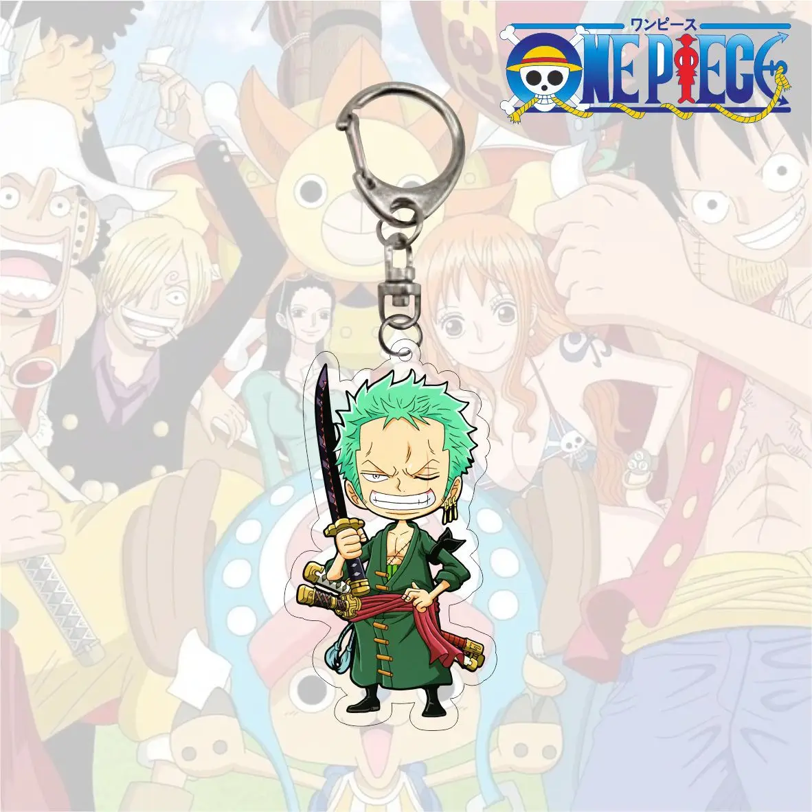 1Pc Anime One Piece Figure Luffy Zoro Nami Acrylic Keychain Bag Pendant Robin Chopper Usopp Cartoon Keyring Toy Birthday Gift