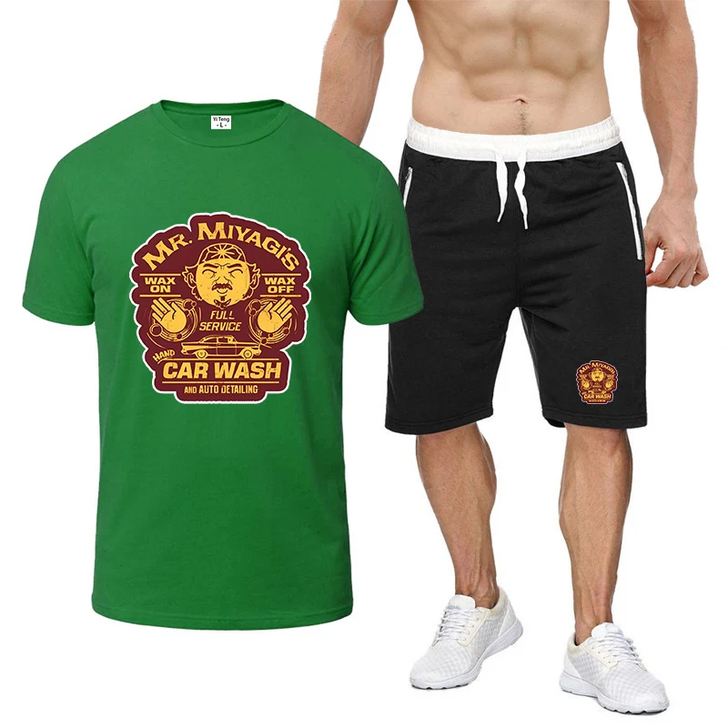 

Mr Miyagis Funny Graphic 2025 Summer T-shirt+ Sports Pants Thin Set Men's New Eight-color Short-sleeved Streetwear Suit