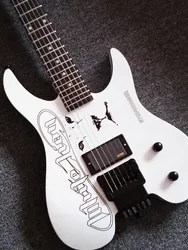 high quality Lion White Headless Electric Guitar 6-string 648mm scale length mahogany body maple neck fretboard with hardcase