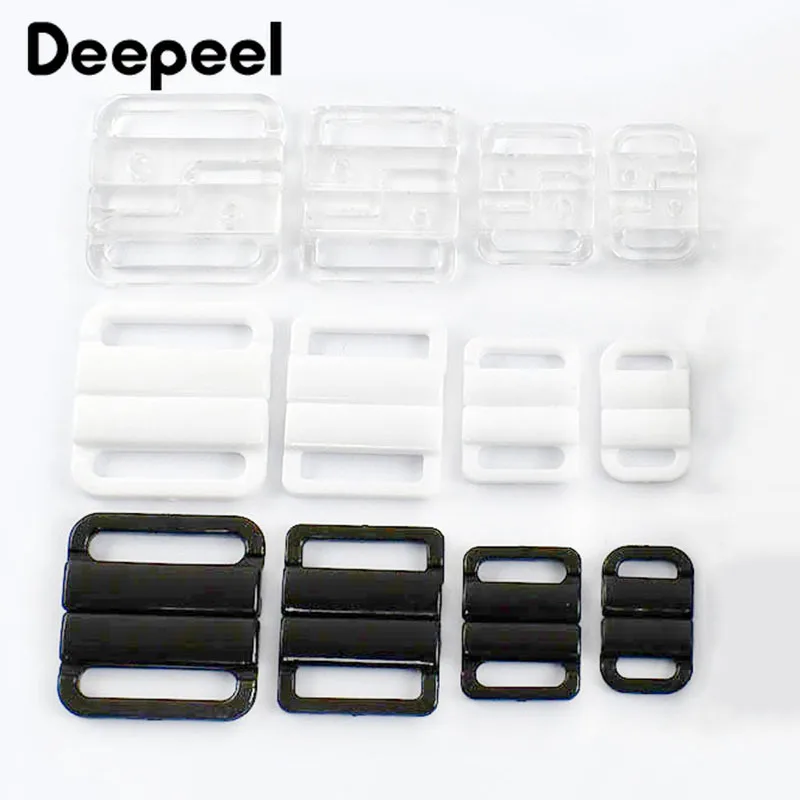 10/20/30Sets Deepeel 10-25mm Plastic Bra Buckles Bikini Adjuster Snap Button Swimwear Closure Clasp Underwear Strap Accessories