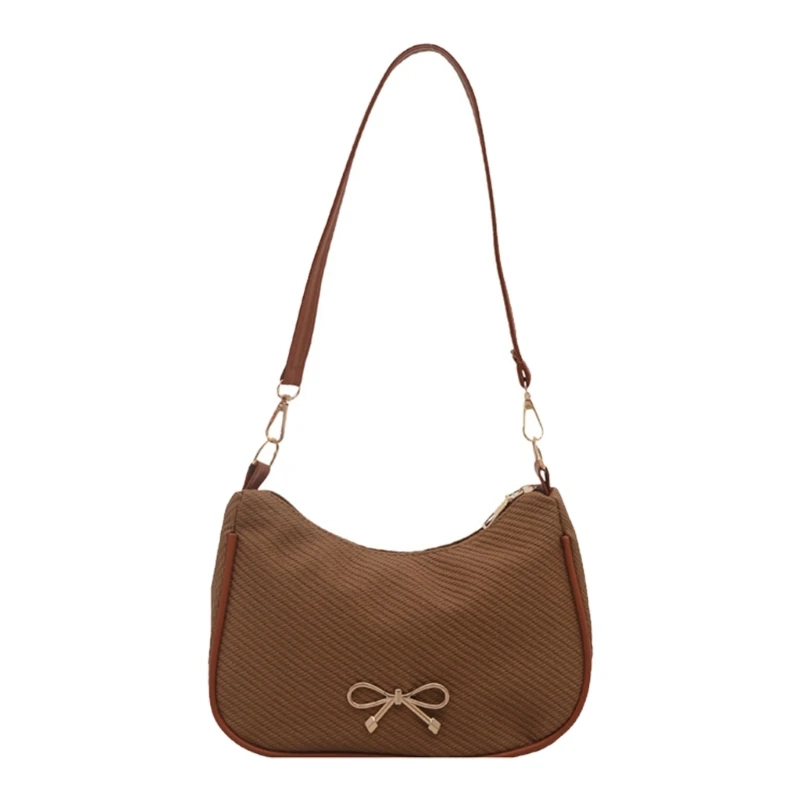 

Stylish French Inspired PU Shoulder Bag Bows Decors Lightweight Underarm Purse